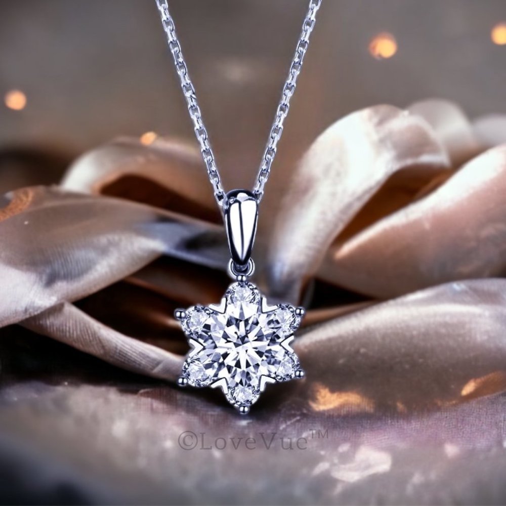 Certified 1ct. t.w. Diamond Star of David Brilliant Cut Necklace VVS1 - Picture 7 of 16